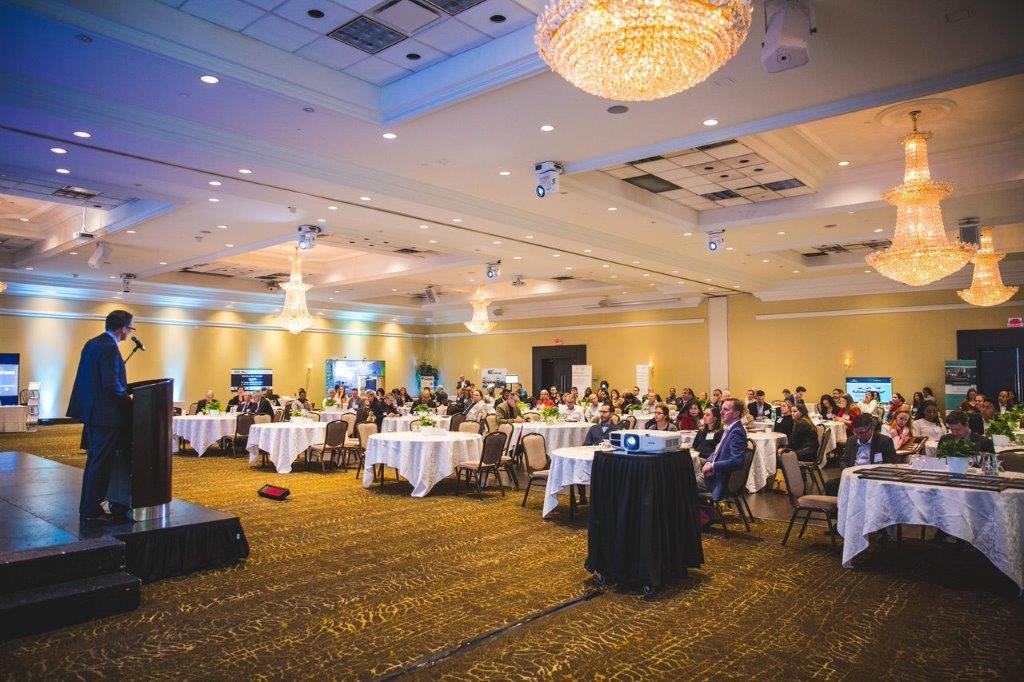 conference tables with people sitting